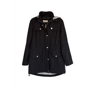 MICHAEL KORS Women's Black Hooded Anorak Coat Water Resistant size M